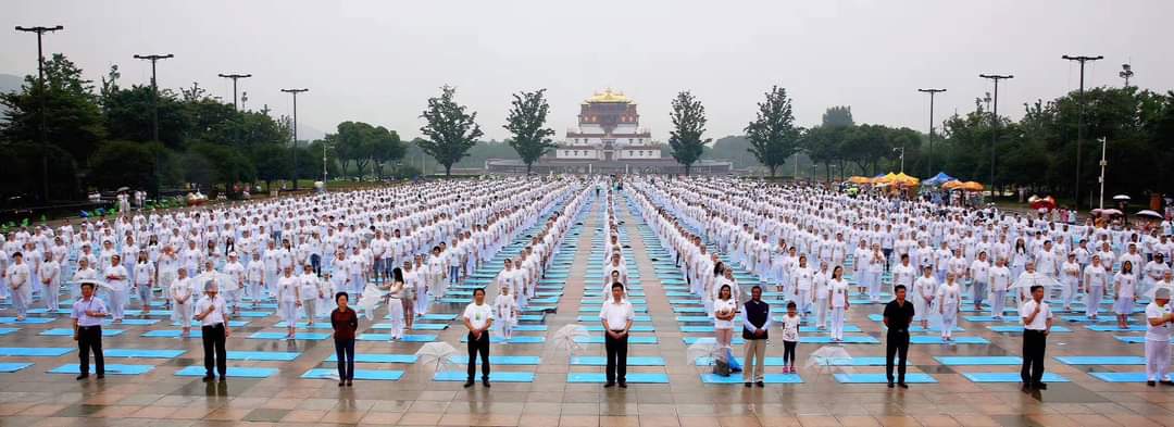 Mass yoga gathering on International Yoga Day