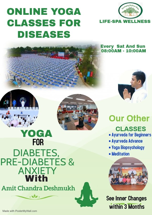 Poster: Yoga for Diabetes, Pre-Diabetes & Anxiety with Amit Chandra Deshmukh